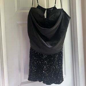 Elegant Black Sequin Dress